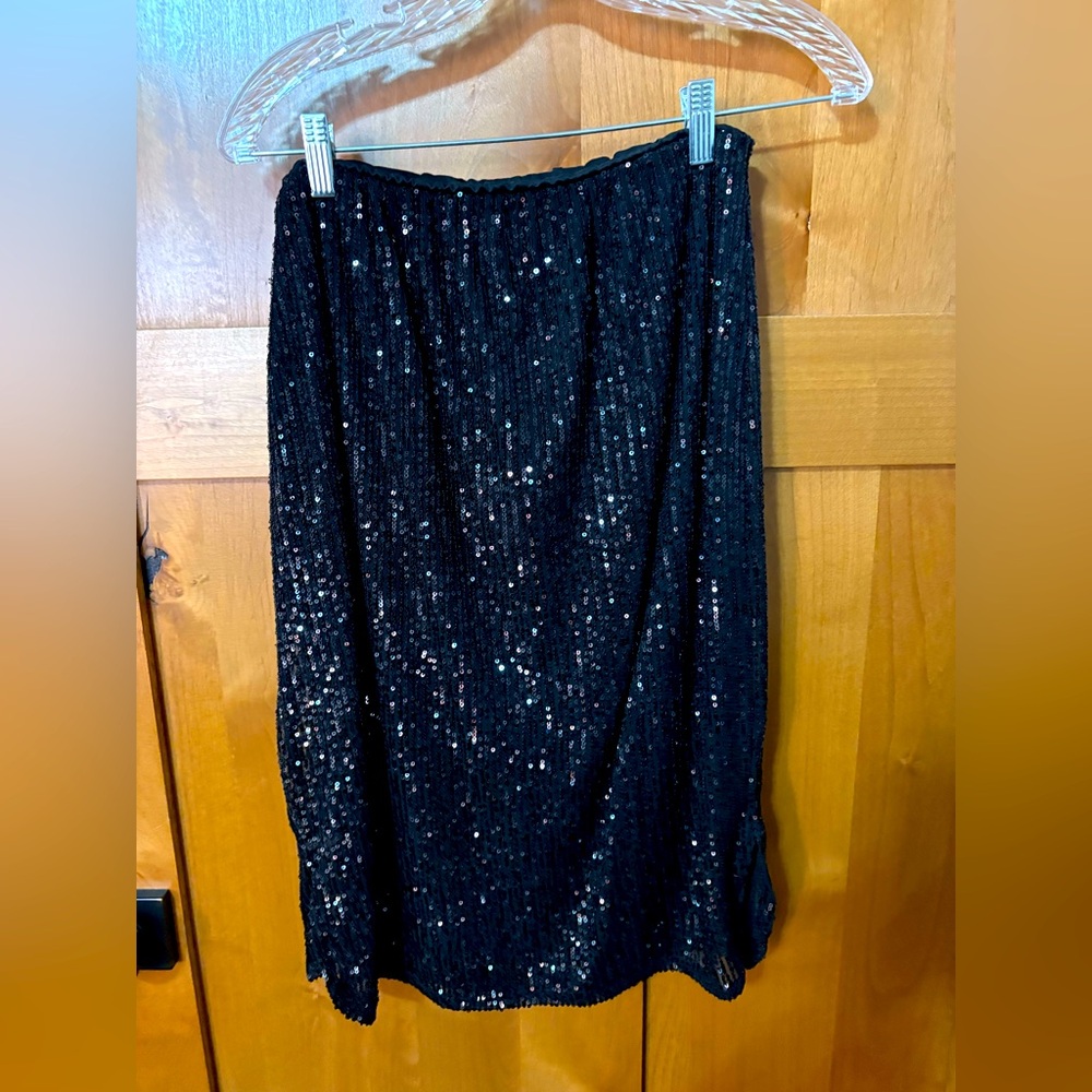 Black sequin skirt